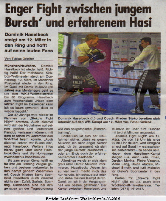 Bericht: Landshuter Wochenblatt 04.03.2015