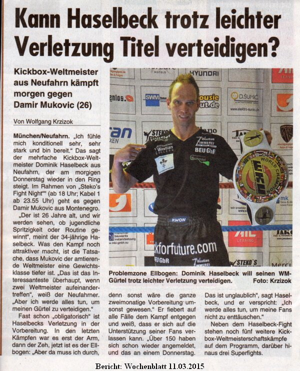 Bericht: Wochenblatt 11.03.2015